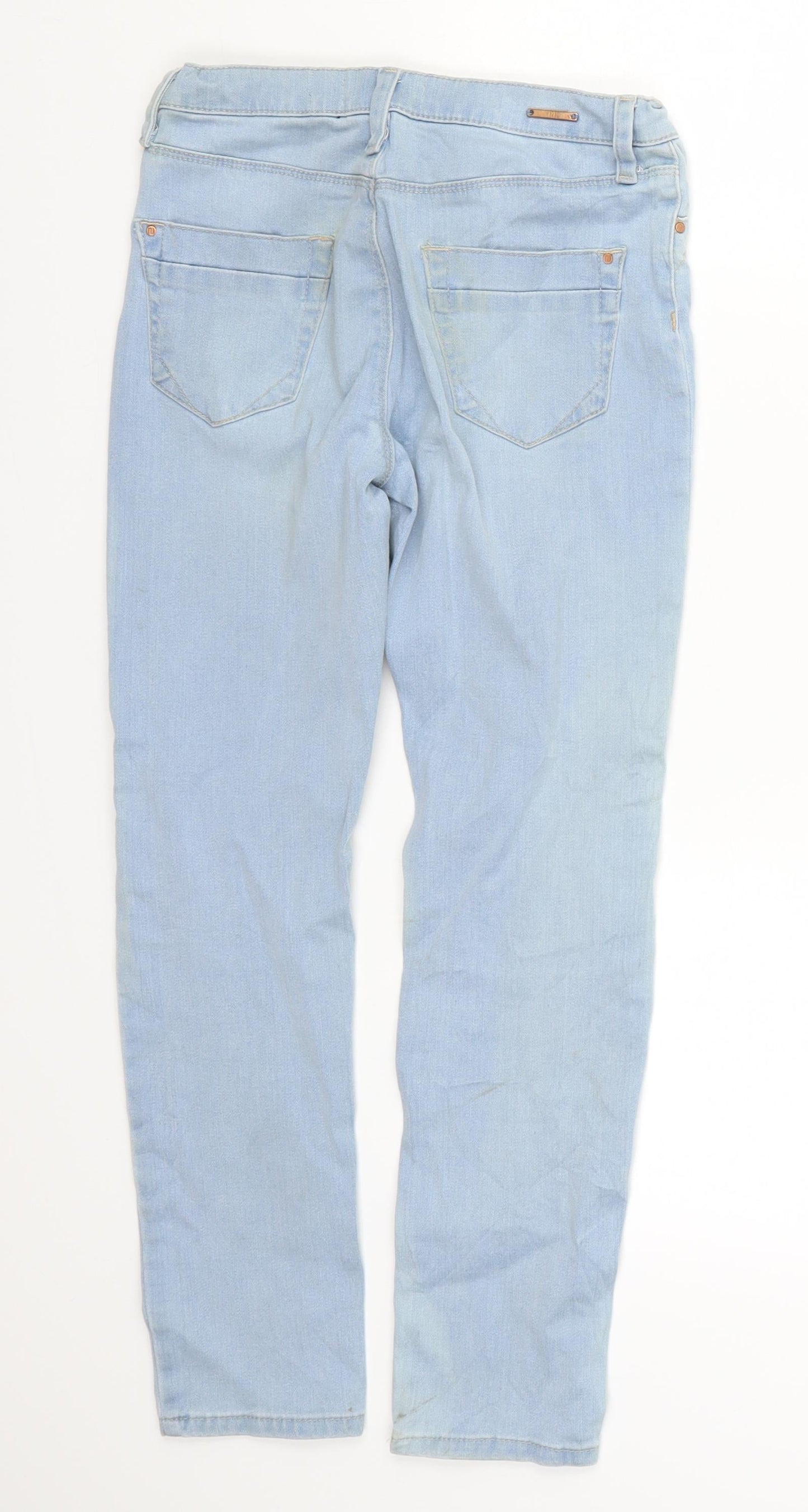 River Island Girls Blue  Denim Skinny Jeans Size 9 Years - Distressed Look