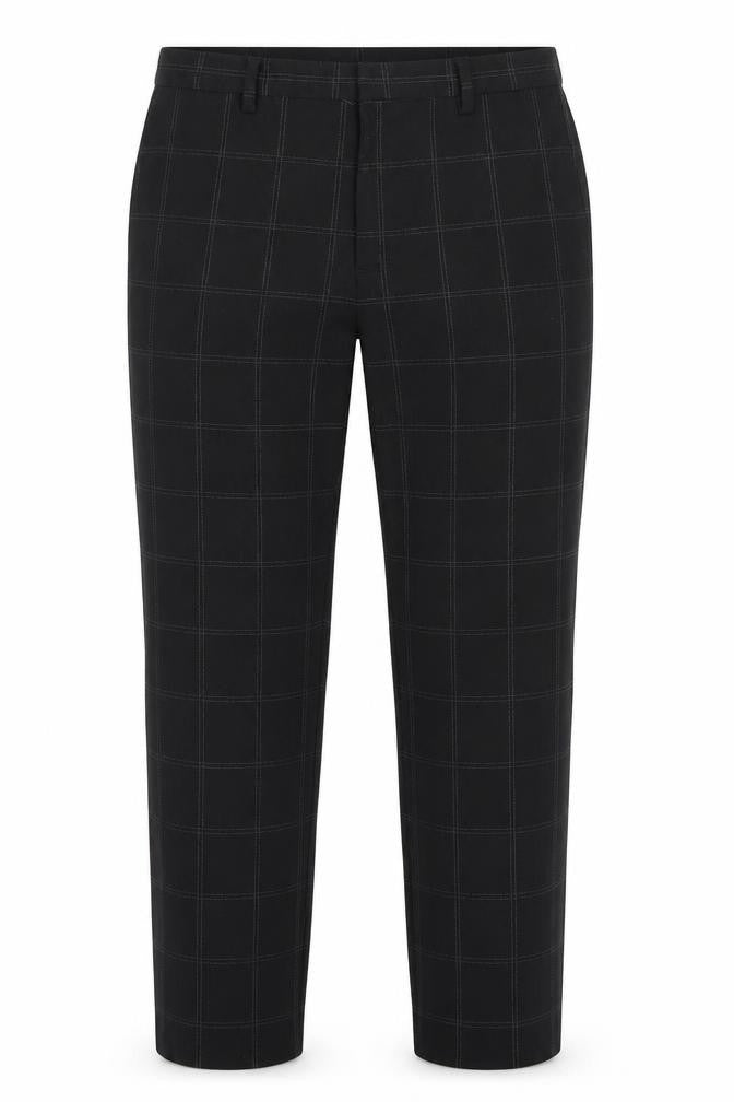 H&M Womens Black Check  Trousers  Size 32 in L25.5 in