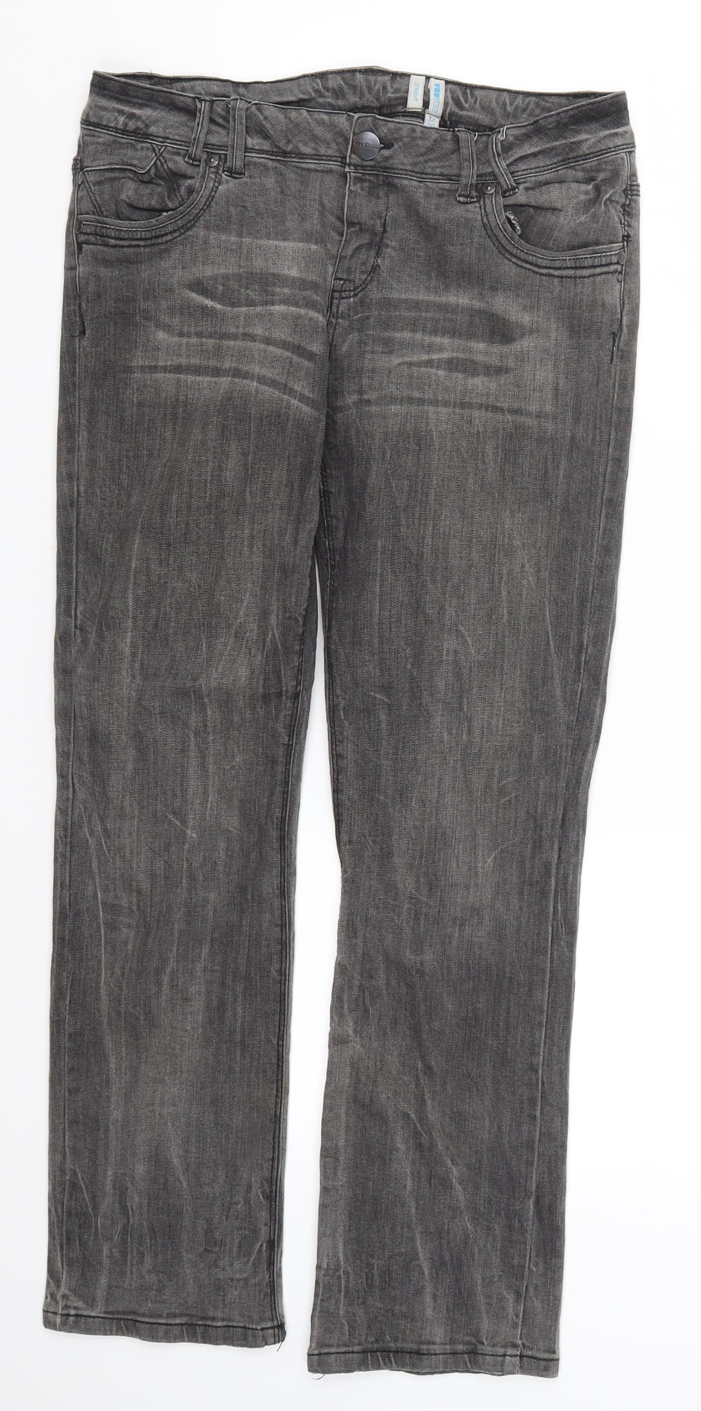 YESYES Womens Grey  Denim Straight Jeans Size 12 L27.5 in