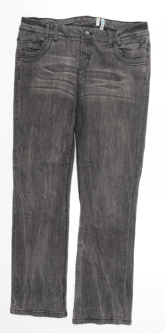 YESYES Womens Grey  Denim Straight Jeans Size 12 L27.5 in