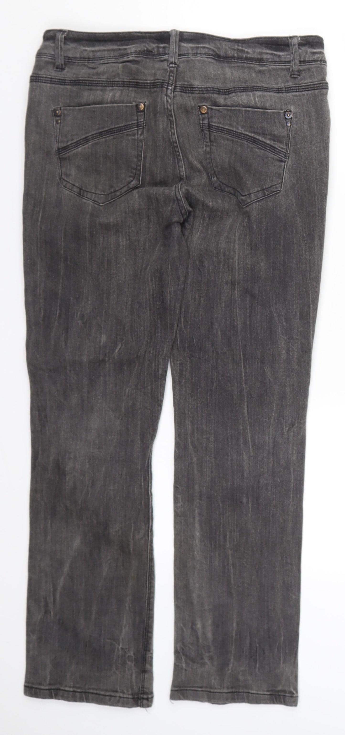 YESYES Womens Grey  Denim Straight Jeans Size 12 L27.5 in