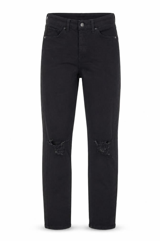 Topshop Womens Black  Denim Straight Jeans Size 23 in L27 in