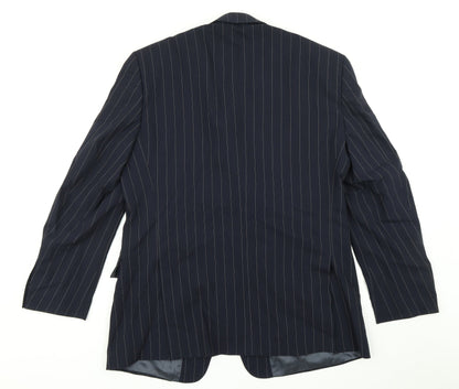 Carl Gross Mens Black Striped  Jacket Blazer Size 38