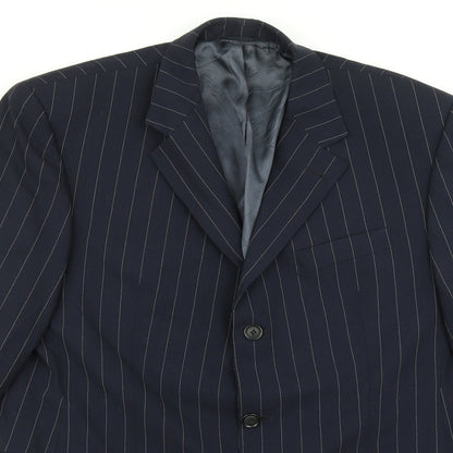 Carl Gross Mens Black Striped  Jacket Blazer Size 38
