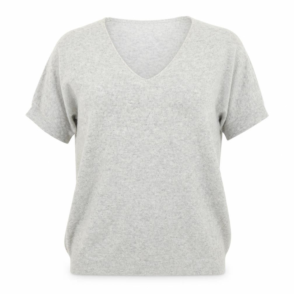 Emma Brendon Womens Grey  Knit Basic T-Shirt Size M