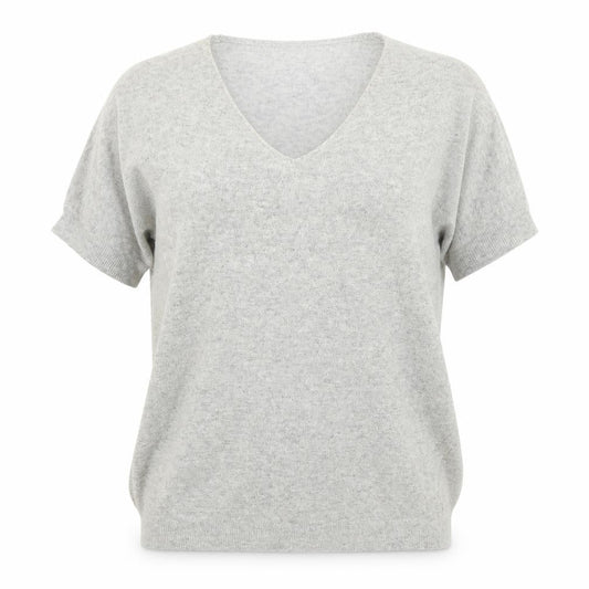 Emma Brendon Womens Grey  Knit Basic T-Shirt Size M