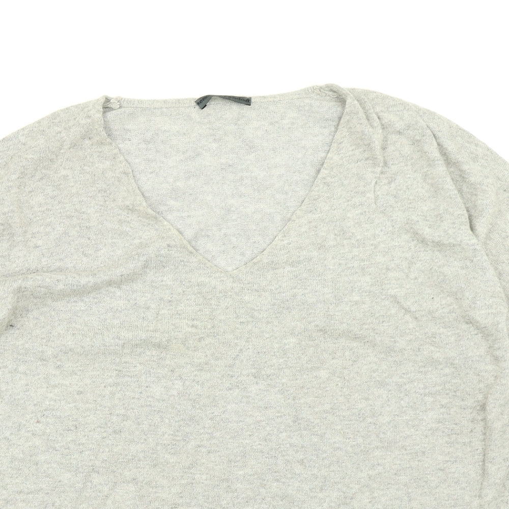 Emma Brendon Womens Grey  Knit Basic T-Shirt Size M