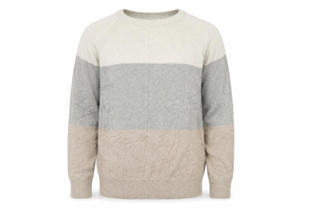 Marks & Spencer  Mens Brown Striped Knit Pullover Jumper Size S