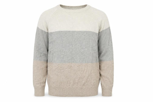 Marks & Spencer  Mens Brown Striped Knit Pullover Jumper Size S