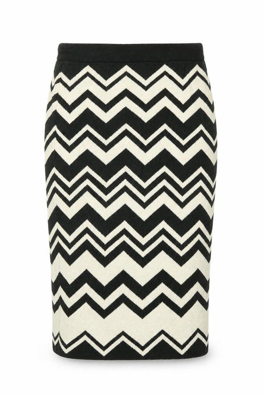 Marks & Spencer Womens Black Striped Knit Straight & Pencil Skirt Size 30 in