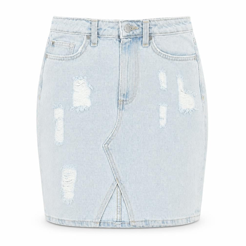 H&M Womens Blue  Denim Straight & Pencil Skirt Size 6  - Distressed