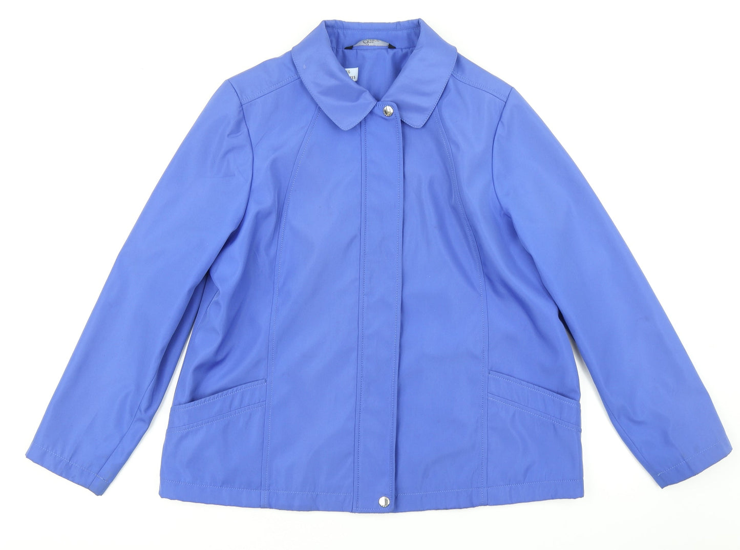 BM Collection Womens Blue   Rain Coat Coat Size M