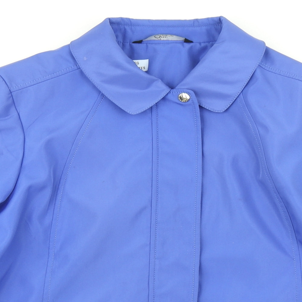 BM Collection Womens Blue   Rain Coat Coat Size M
