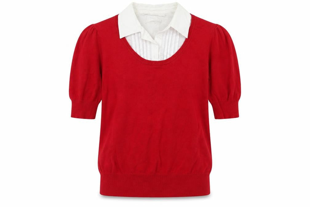TU Womens Red  Knit Pullover Jumper Size 10