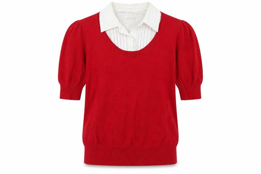 Tu Womens Red  Knit Pullover Jumper Size 10
