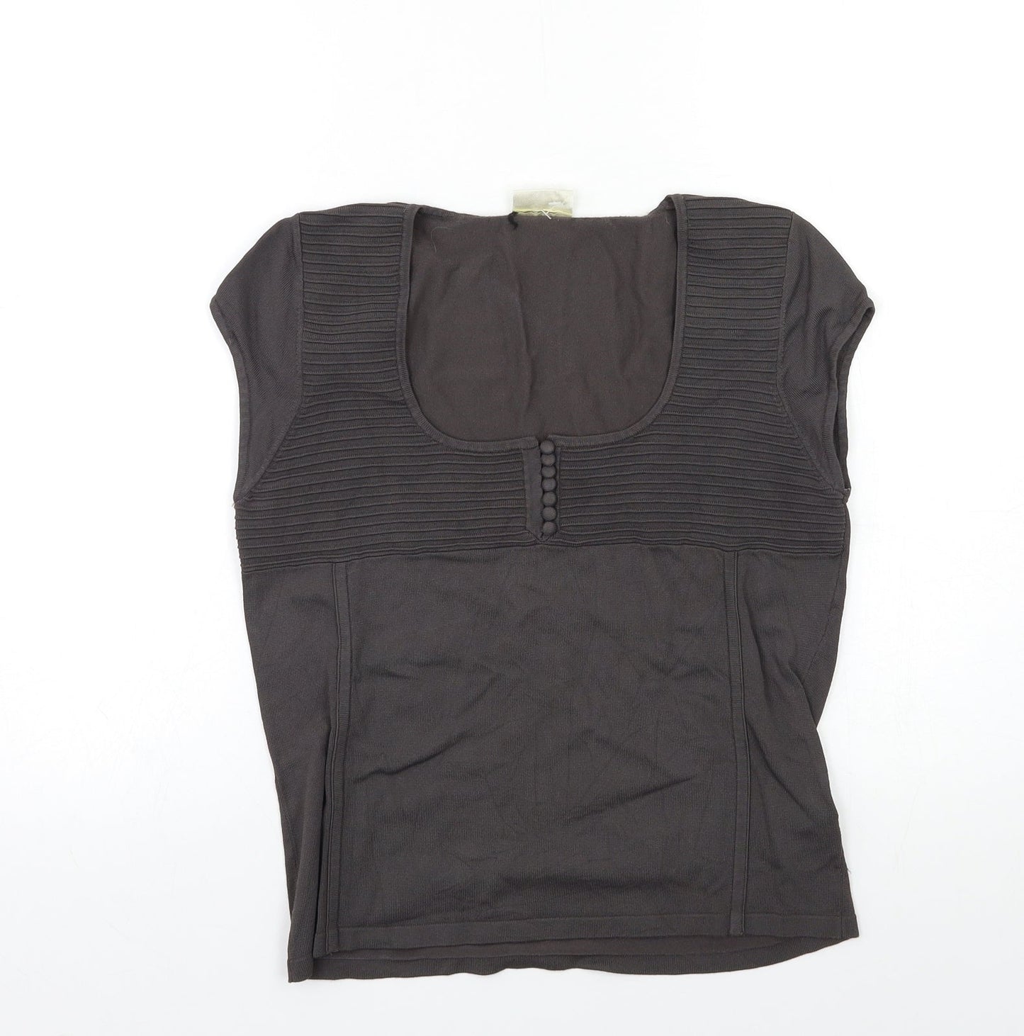 Minute Womens Grey  Knit Basic T-Shirt Size 12