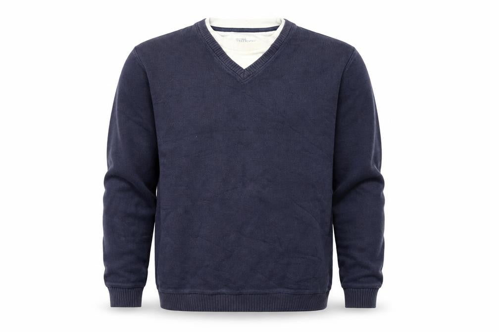 Easy Mens Blue  Knit Pullover Jumper Size S