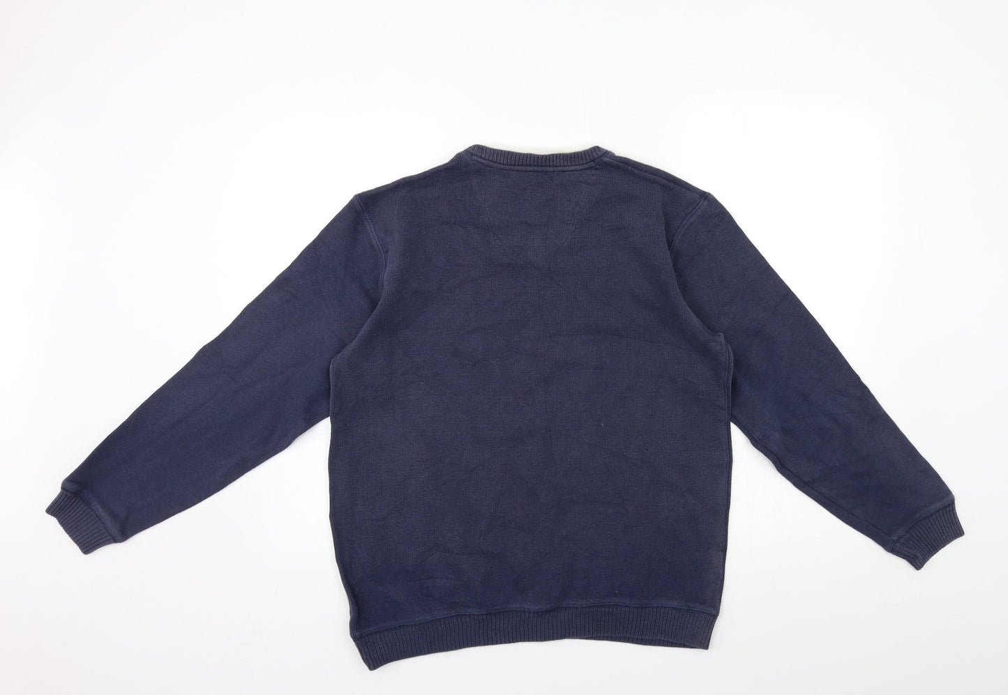Easy Mens Blue  Knit Pullover Jumper Size S