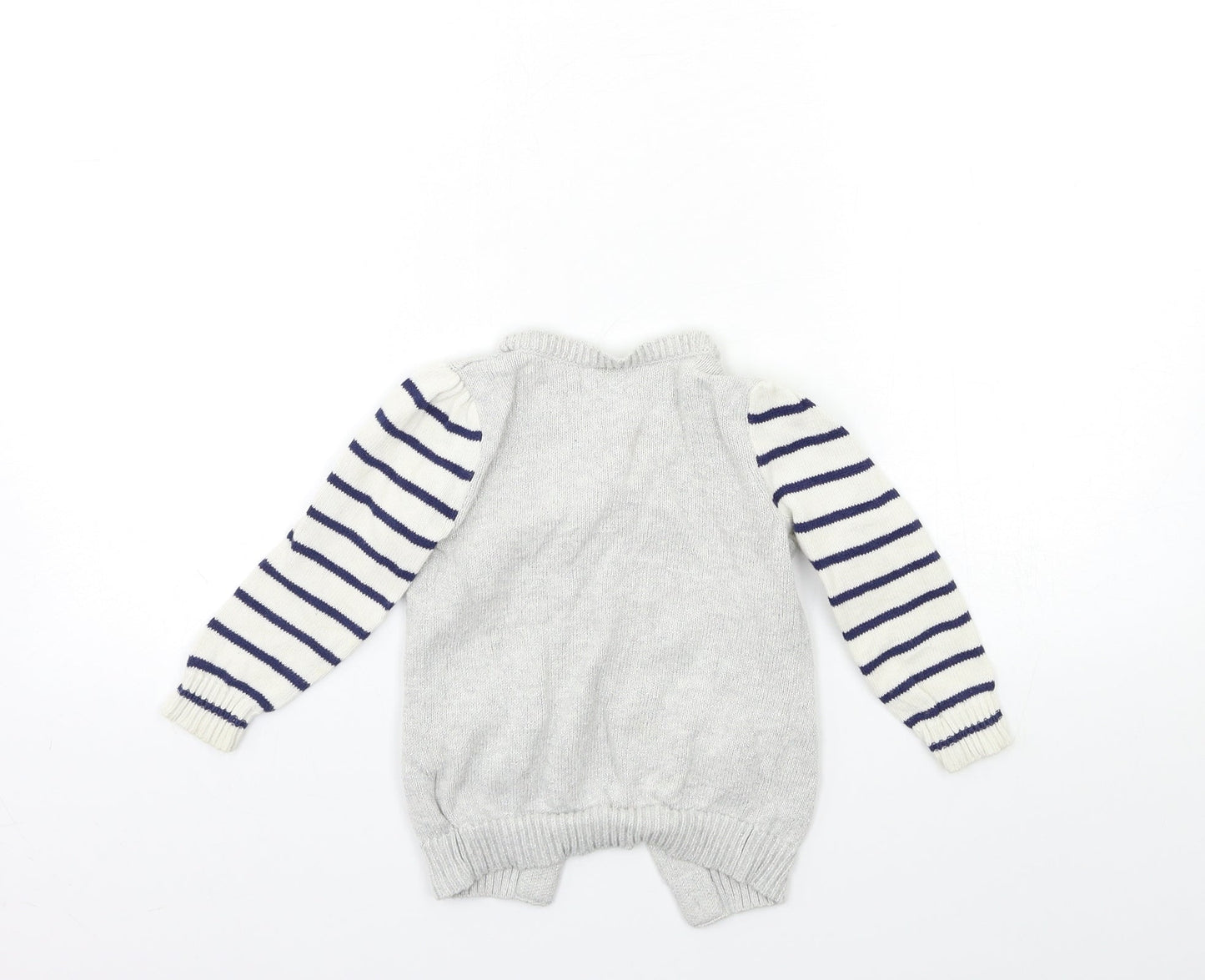 Old Navy Baby Silver Striped Knit Cardigan Jumper Size 24 Months