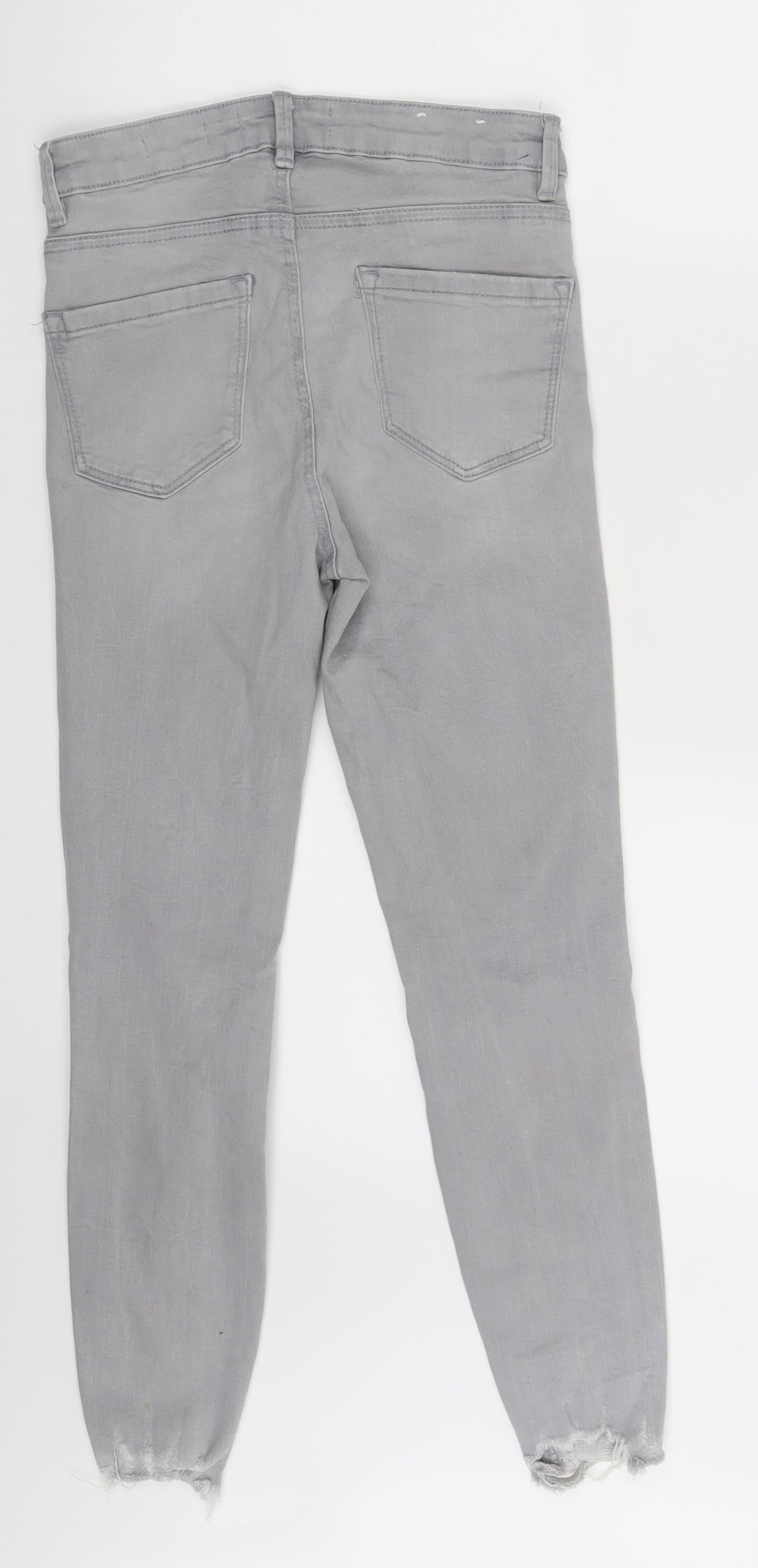 New Look Womens Grey  Denim Skinny Jeans Size 8 L24 in