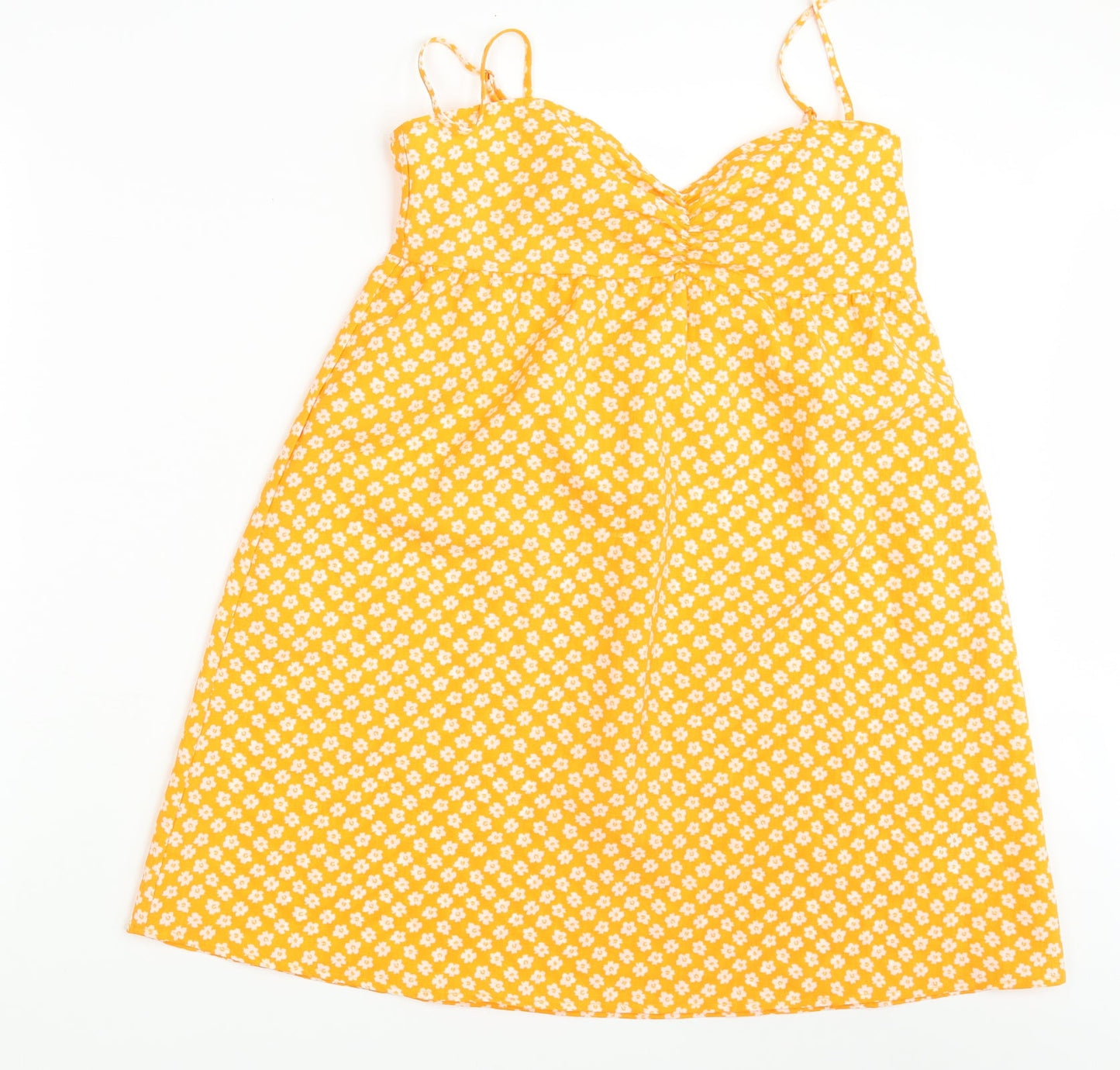 Divided Womens Yellow Floral  Basic Blouse Size 10