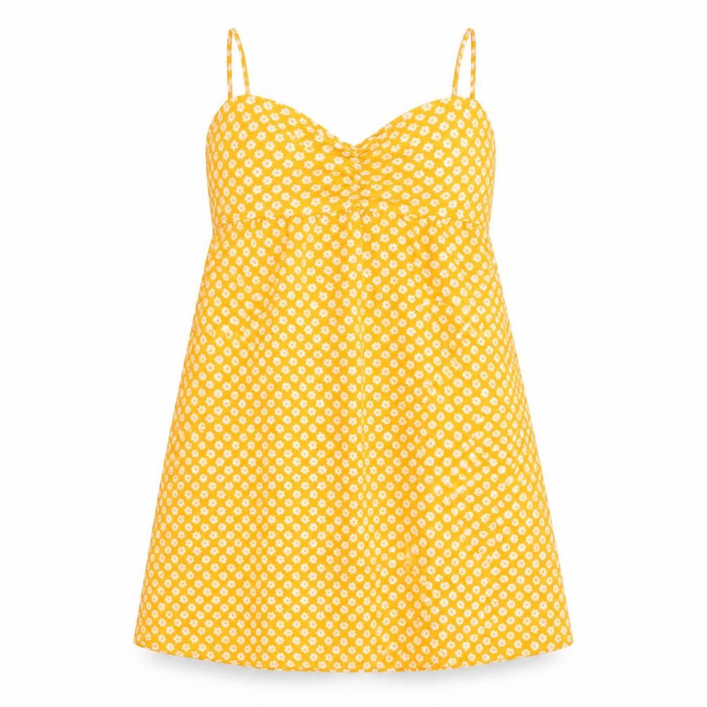 Divided Womens Yellow Floral  Basic Blouse Size 10