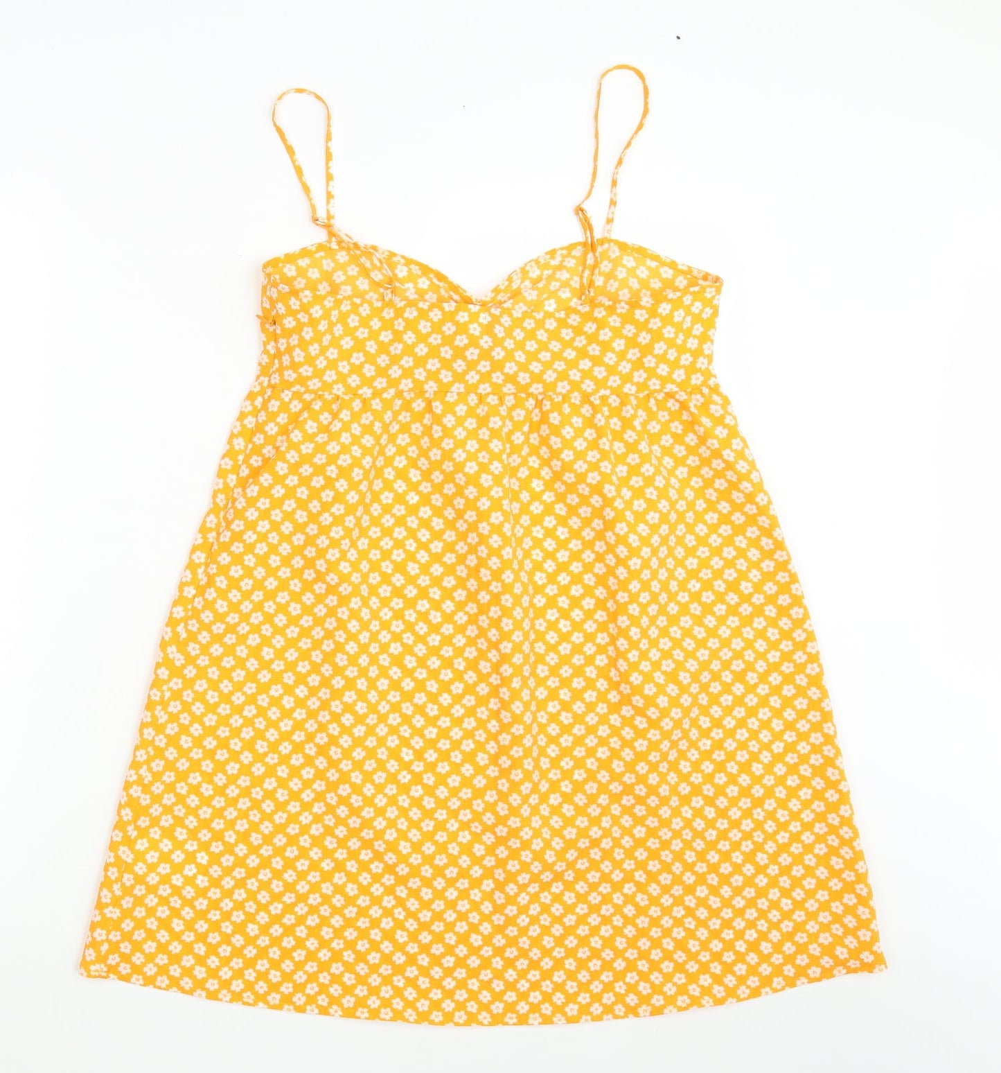 Divided Womens Yellow Floral  Basic Blouse Size 10