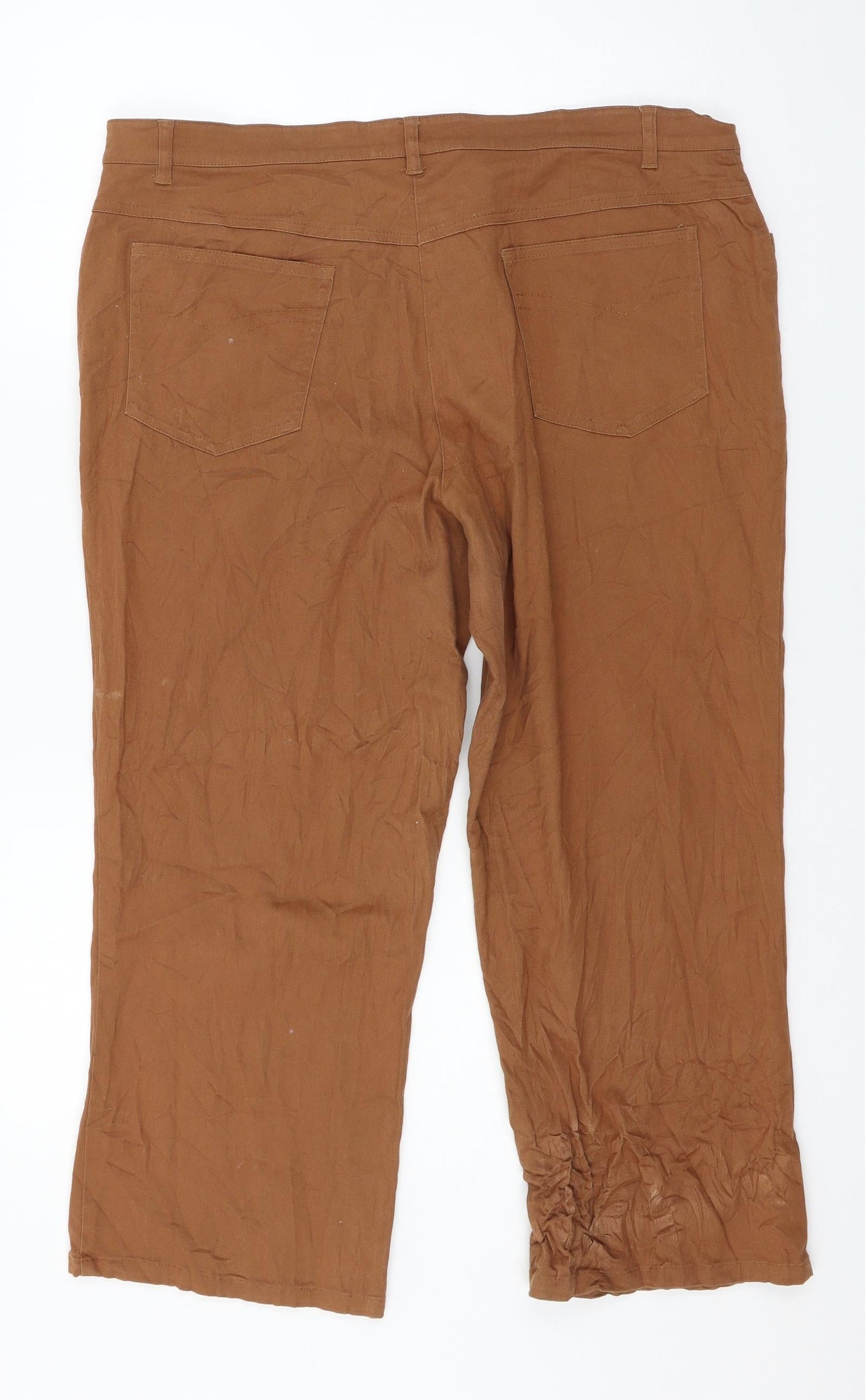 Casual Wear Womens Brown   Cropped Trousers Size 20 L23 in