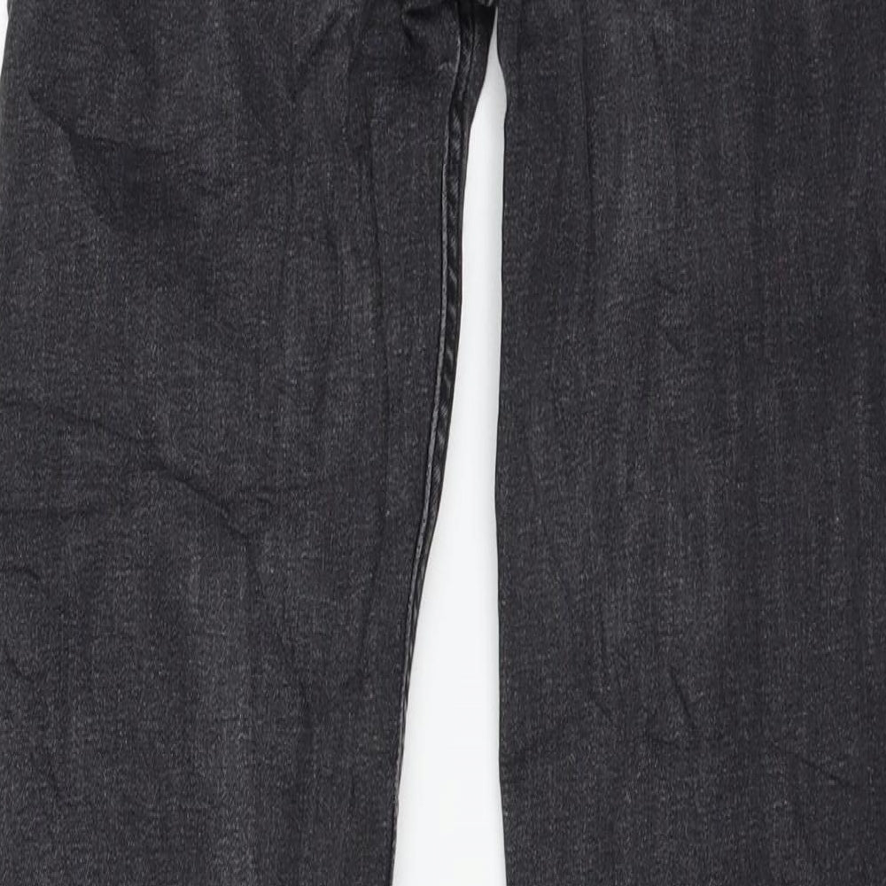 Bershka Womens Grey  Denim Straight Jeans Size 6 L26 in