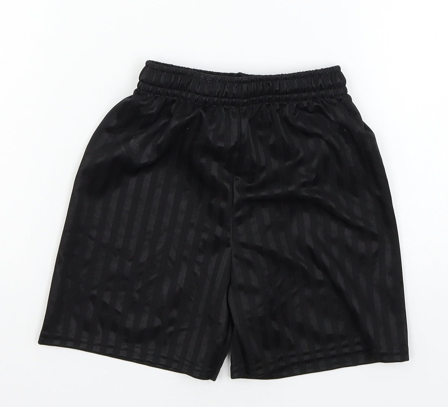 Preworn Boys Black Striped Denim Sweat Shorts Size 5-6 Years