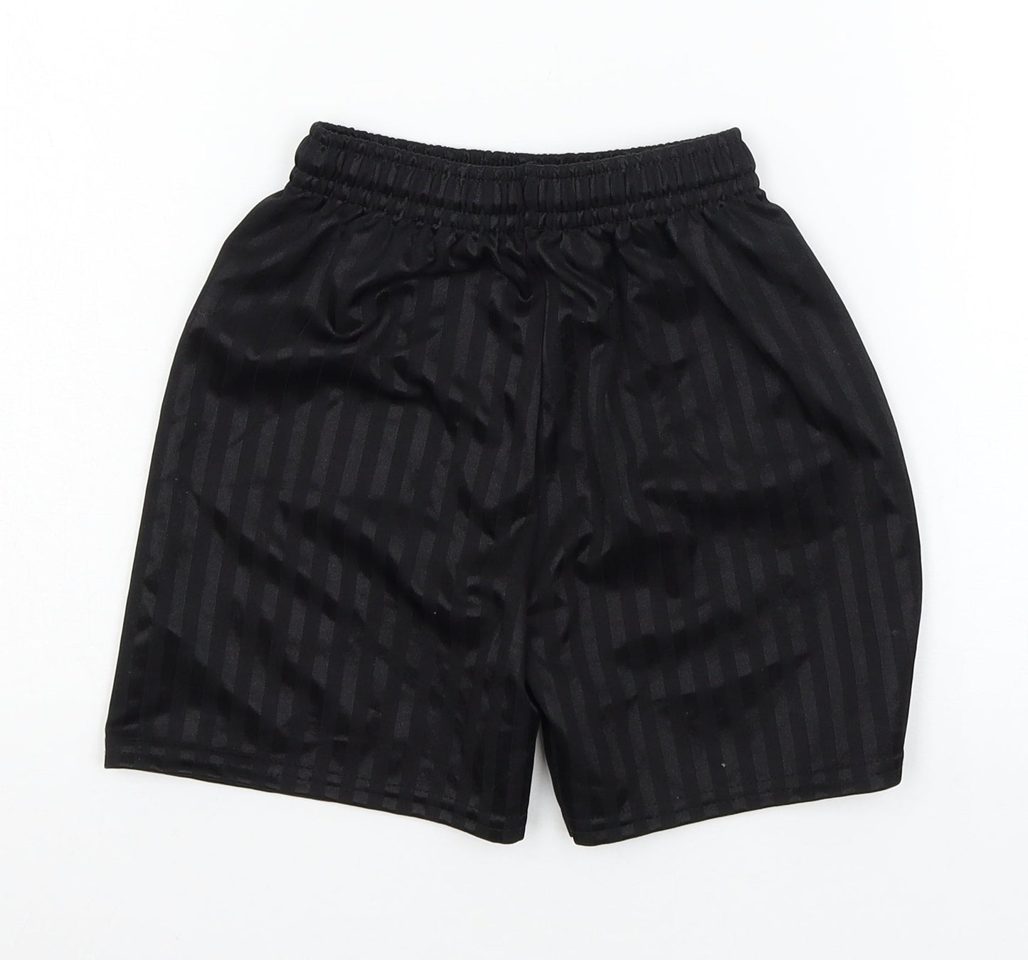 Preworn Boys Black Striped Denim Sweat Shorts Size 5-6 Years