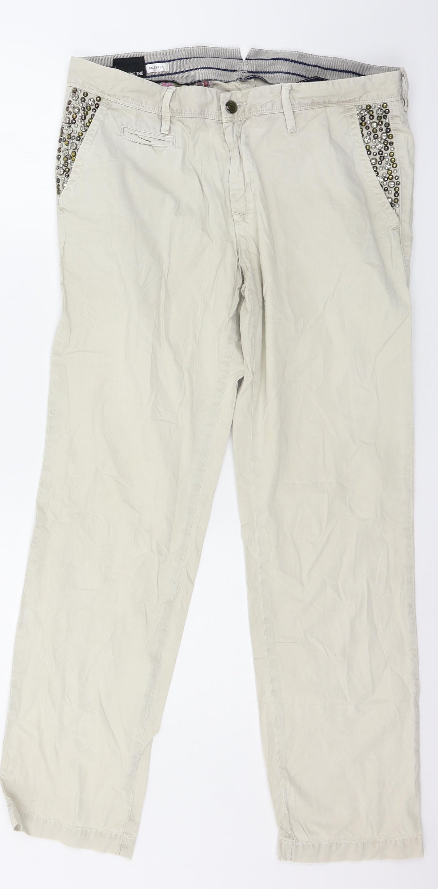Take.Two Womens Beige   Trousers  Size 30 in L29 in