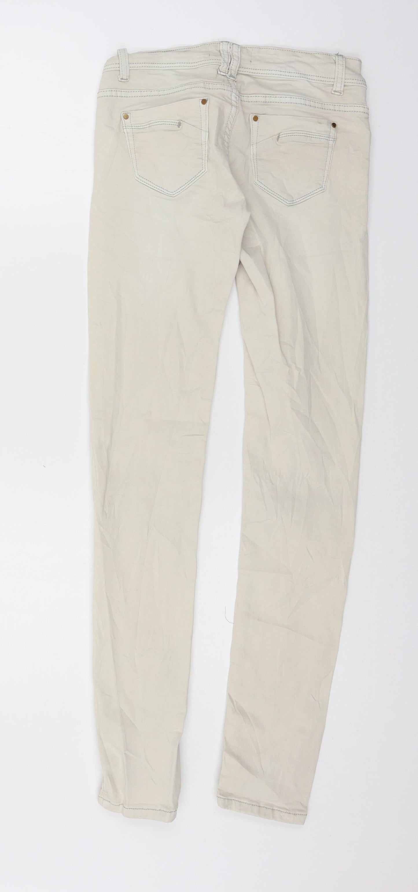 Monday Womens Ivory  Denim Skinny Jeans Size 8 L29 in