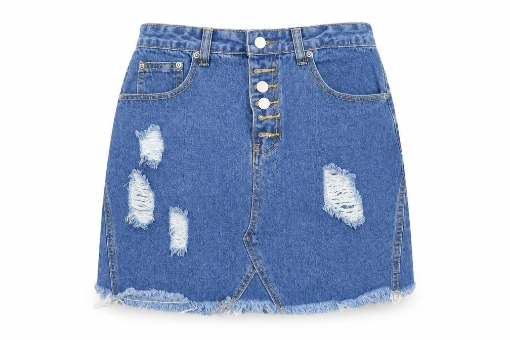 PLT Womens Blue   Mini Skirt Size 8  - ripped skirt