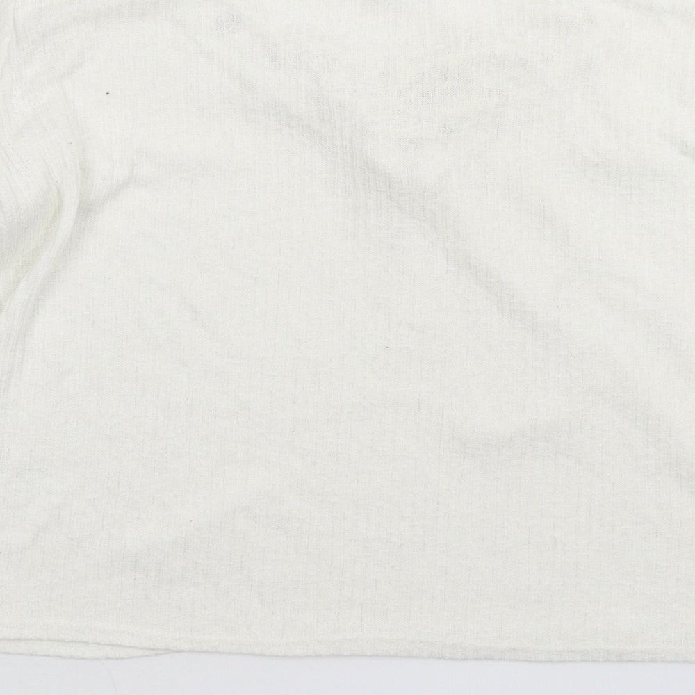 Divided Womens White  Knit Pullover Jumper Size M