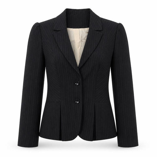EVIE  Womens Black Striped  Jacket Blazer Size 12