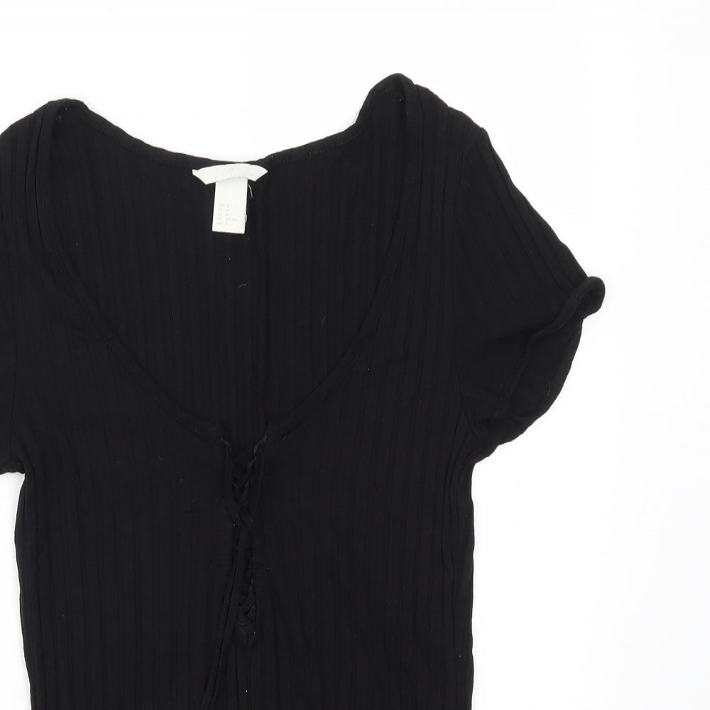 H&M Womens Black   Basic T-Shirt Size M