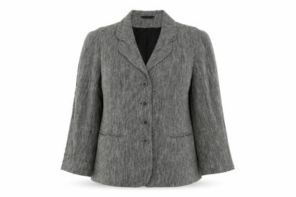 Front view of ALEX&CO women’s brown colourblock jacket blazer, size UK 10