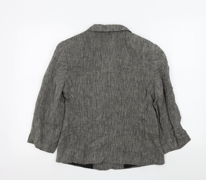 Back view of ALEX&CO women’s brown colourblock jacket blazer, size UK 10