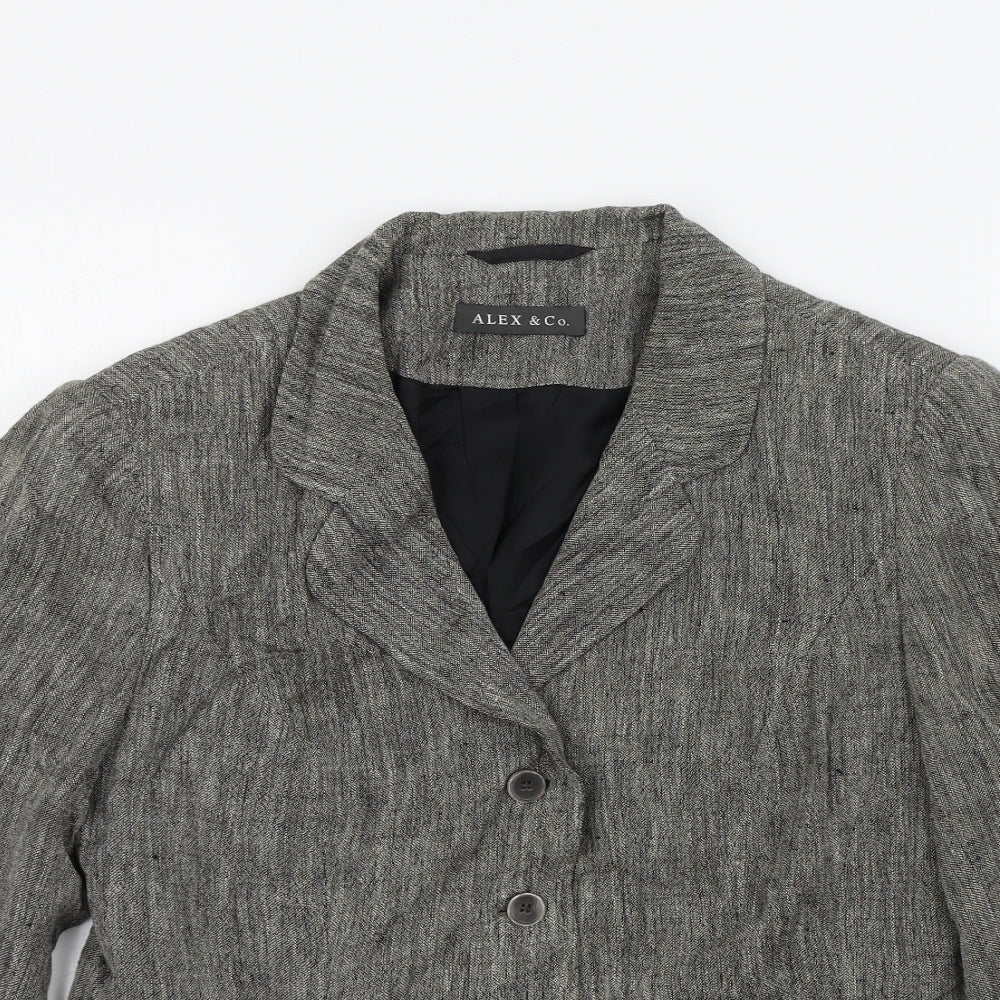 ALEX&CO Womens Brown Colourblock  Jacket Blazer Size 10