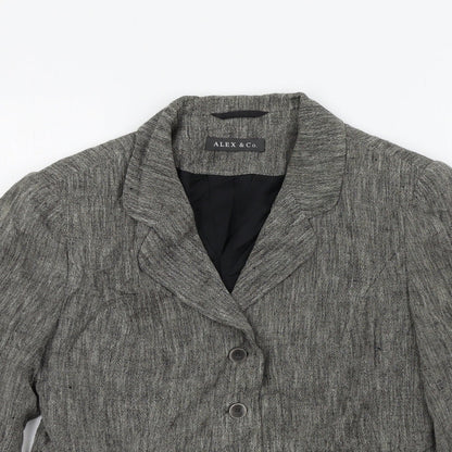 Close-up detail of ALEX&CO women’s brown colourblock jacket blazer, size UK 10