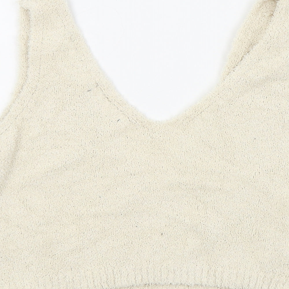 PRETTYLITTLETHING Womens Beige   Basic T-Shirt Size S