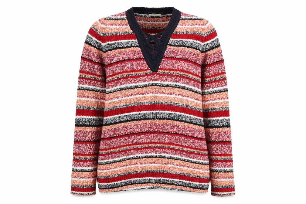 Papaya Womens Red Striped  Pullover Jumper Size S