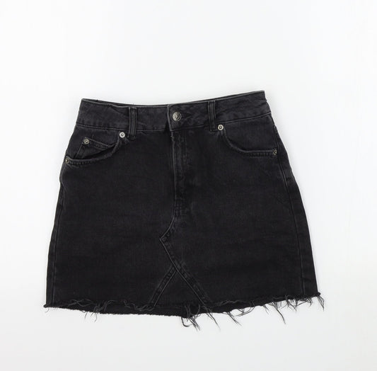 Topshop Womens Black   A-Line Skirt Size 8
