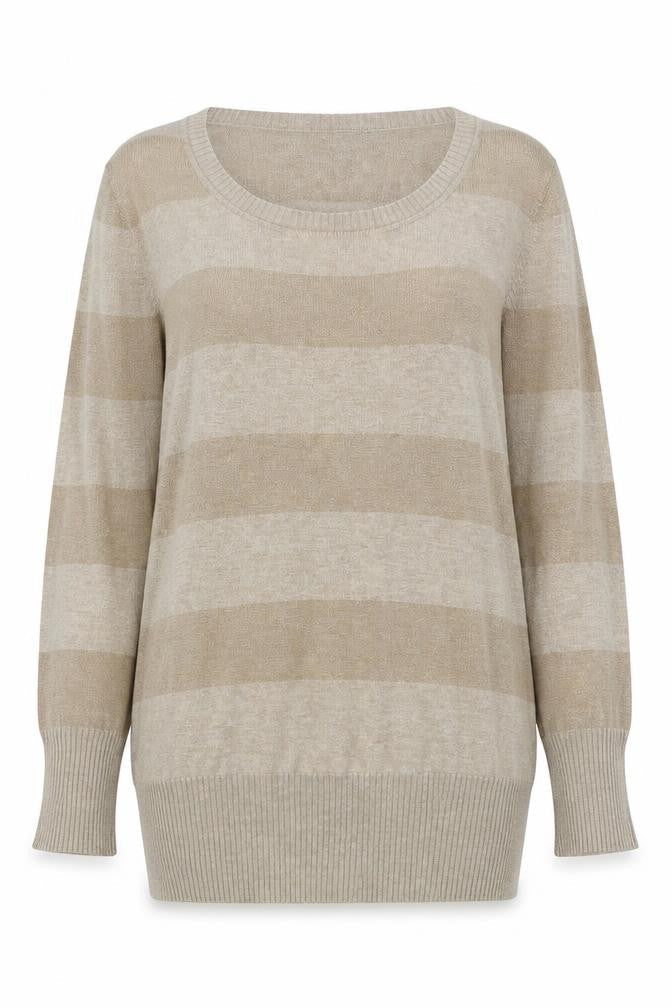 Therapy Womens Brown Striped  Pullover Jumper Size 12
