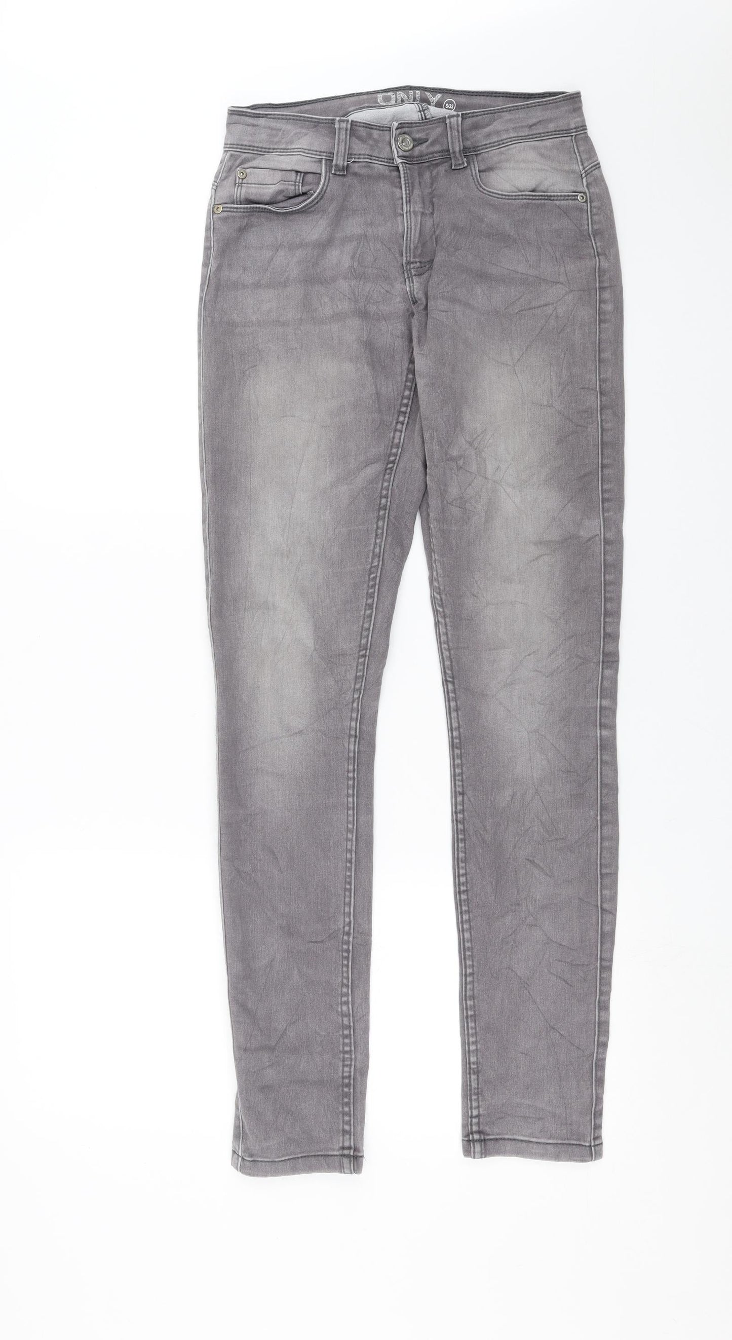 Only Womens Grey  Denim Skinny Jeans Size S L31 in