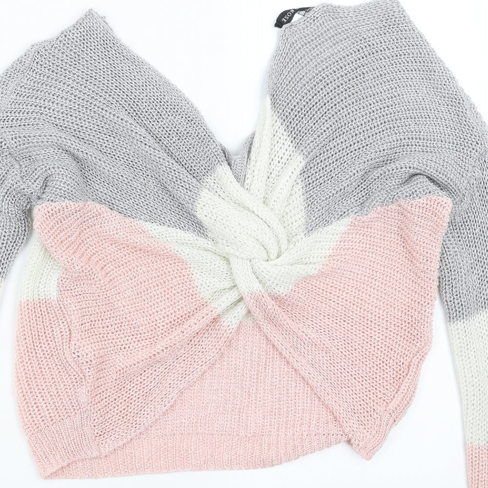 Cameo rose Womens Pink  Knit Pullover Jumper Size S  - Twist Back Detail