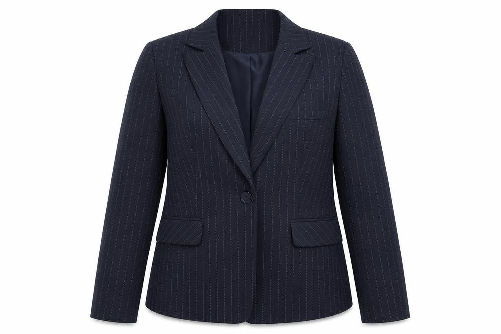 YFN Collection Womens Blue Striped  Jacket Suit Jacket Size 16