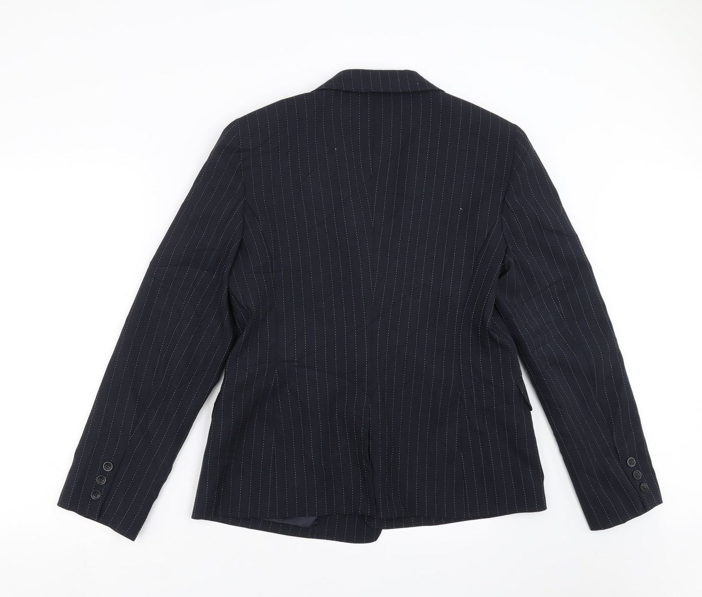 YFN Collection Womens Blue Striped  Jacket Suit Jacket Size 16