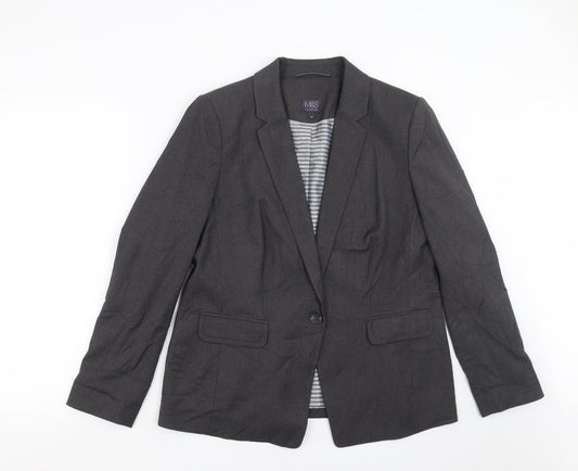 Marks and Spencer Womens Grey   Jacket Suit Jacket Size 16